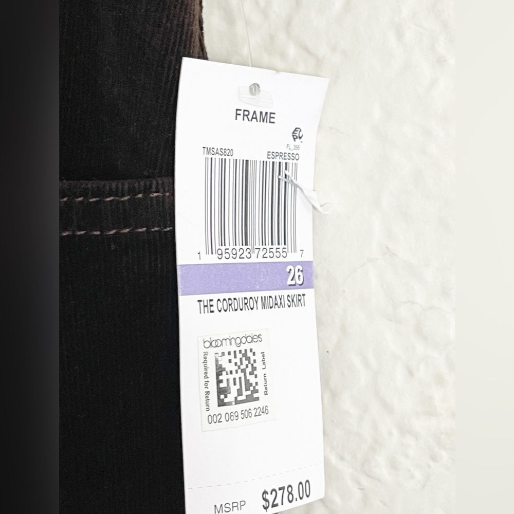 Frame Corduroy Midaxi Skirt in Espresso Brown 26 - Picture 6 of 8